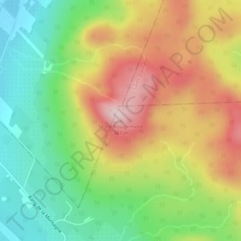 Carte topographique Mont Rougemont, altitude, relief