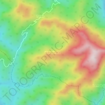 Carte topographique Wawolesea, altitude, relief