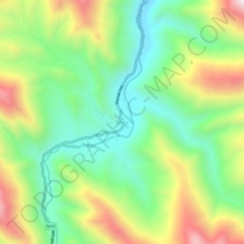 Carte topographique Miru, altitude, relief