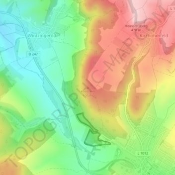 Carte topographique Kanstein, altitude, relief