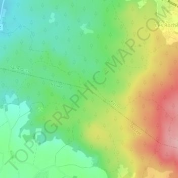 Carte topographique La Pierre Signée, altitude, relief