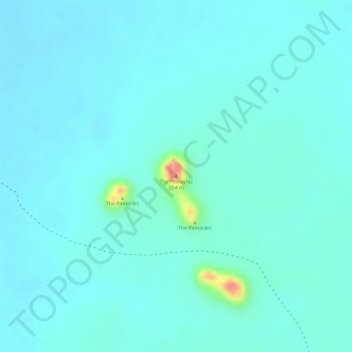 Carte topographique The Pinnacles, altitude, relief