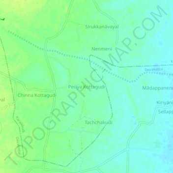 Carte topographique Periya Kottagudi, altitude, relief