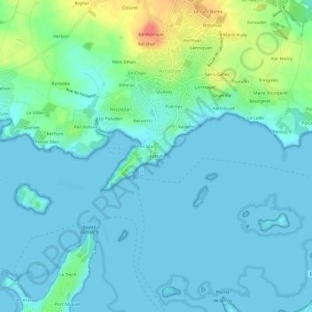 Carte topographique Kerrat, altitude, relief