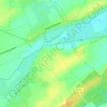Carte topographique Montée des Eaux, altitude, relief