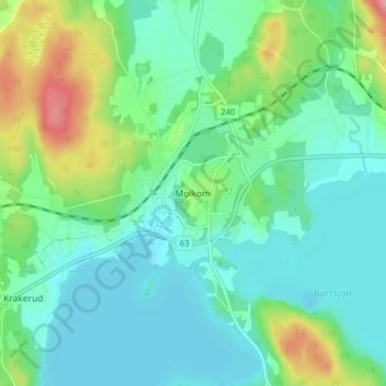 Carte topographique Molkom, altitude, relief