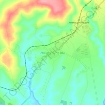 Carte topographique Andranomanelatra, altitude, relief