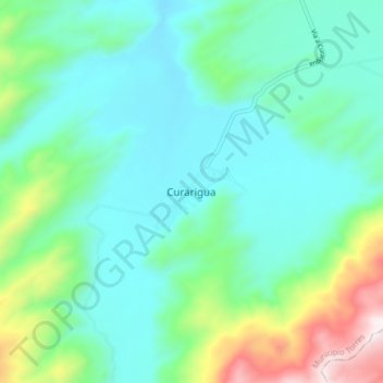 Carte topographique Curarigua, altitude, relief