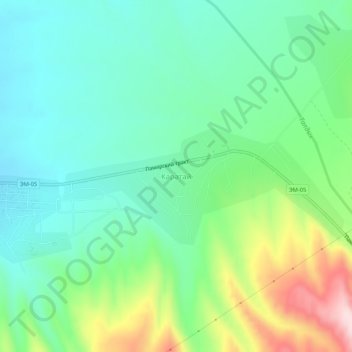 Carte topographique Karatay, altitude, relief