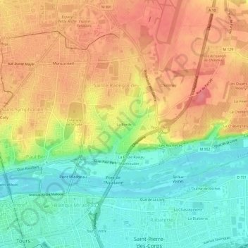 Carte topographique La Borde, altitude, relief