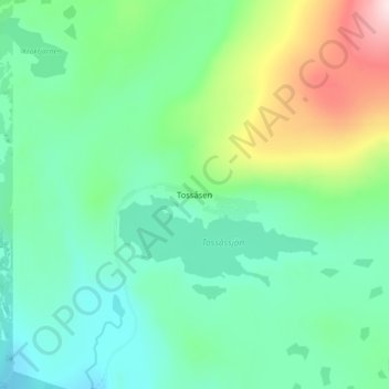 Carte topographique Tossåsen, altitude, relief