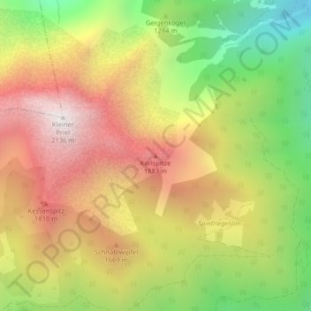 Carte topographique Karlspitze, altitude, relief