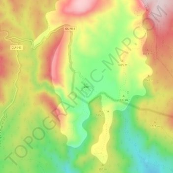 Carte topographique Oter, altitude, relief