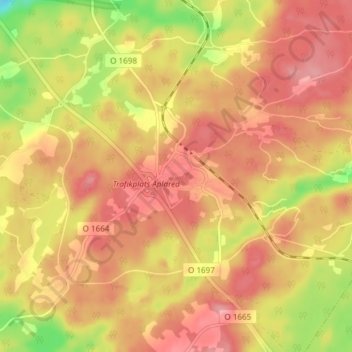 Carte topographique Aplared, altitude, relief