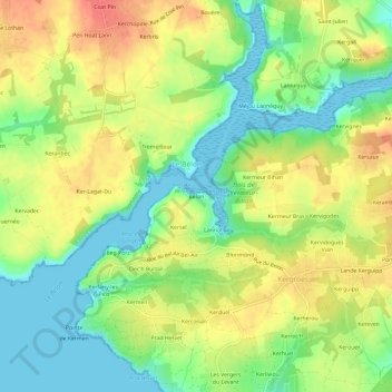 Carte topographique Bélon, altitude, relief