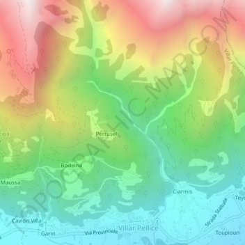 Carte topographique Burlet, altitude, relief