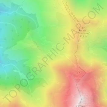 Carte topographique La Courade, altitude, relief
