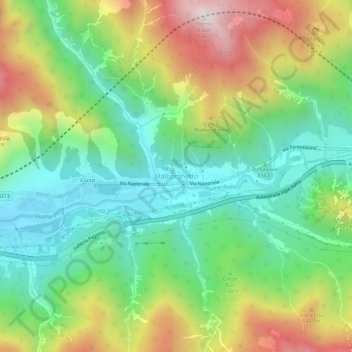 Carte topographique Malborghetto, altitude, relief