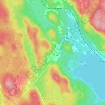 Carte topographique Hållborgen, altitude, relief