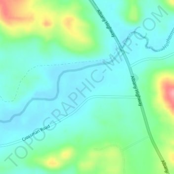 Carte topographique Crossman, altitude, relief