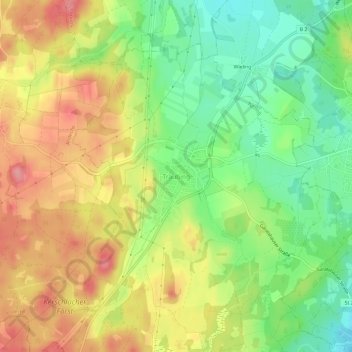 Carte topographique Traubing, altitude, relief