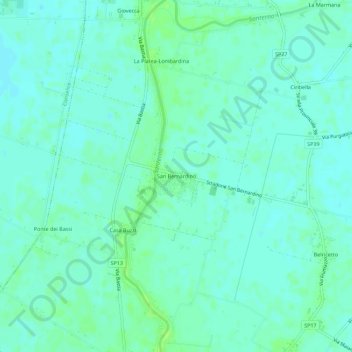 Carte topographique San Bernardino, altitude, relief