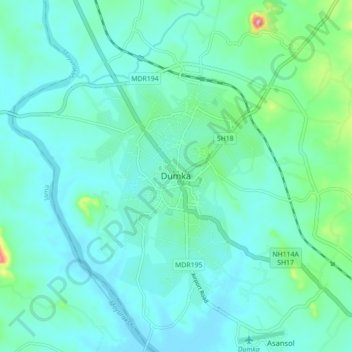 Carte topographique Dumka, altitude, relief