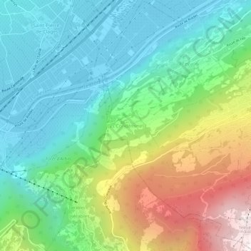Carte topographique Les Condémines, altitude, relief