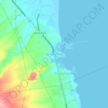 Carte topographique Santa Elena, altitude, relief