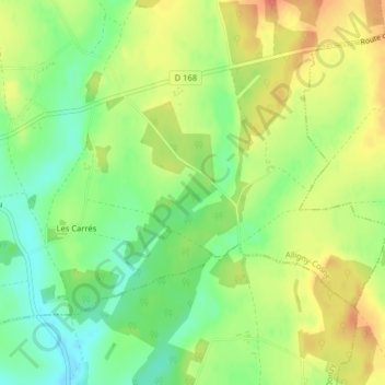 Carte topographique La Pichonniere, altitude, relief
