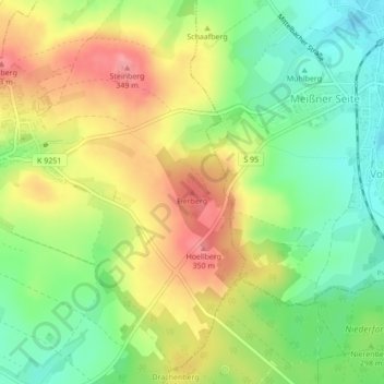 Carte topographique Eierberg, altitude, relief