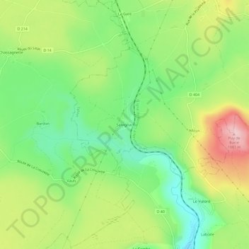 Carte topographique Salvignac, altitude, relief