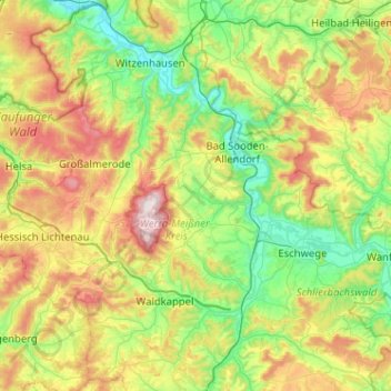 Carte topographique Berkatal, altitude, relief