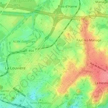 Carte topographique La Flache, altitude, relief