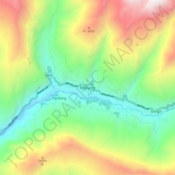 Carte topographique Keylang, altitude, relief