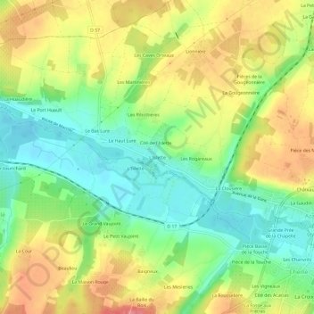 Carte topographique L'Islette, altitude, relief