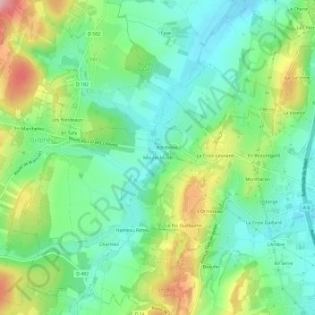 Carte topographique Moulin Mutin, altitude, relief