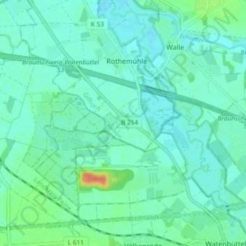 Carte topographique Hülperode, altitude, relief