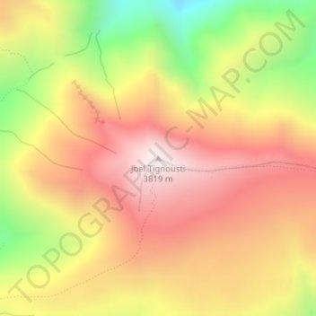 Carte topographique Jbel Tignousti, altitude, relief