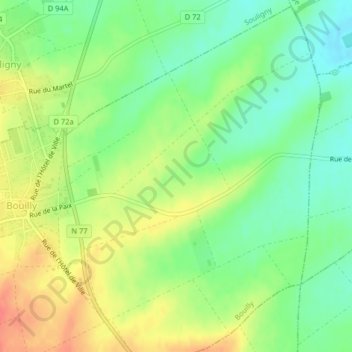 Carte topographique Le Vallon Fourré, altitude, relief