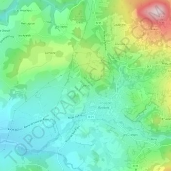Carte topographique Chiriac, altitude, relief