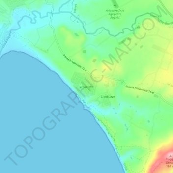 Carte topographique Zingarello, altitude, relief