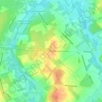 Carte topographique Tjenneboom, altitude, relief
