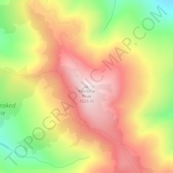 Carte topographique Rainbow Peak, altitude, relief