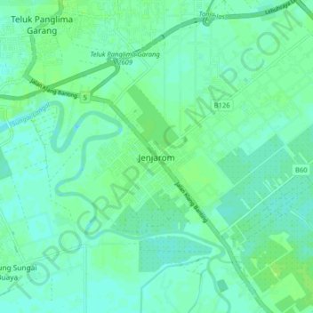 Carte topographique Jenjarom, altitude, relief