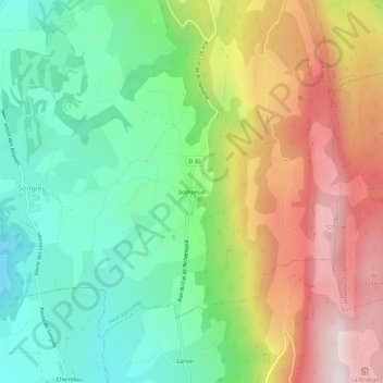 Carte topographique Sothonod, altitude, relief
