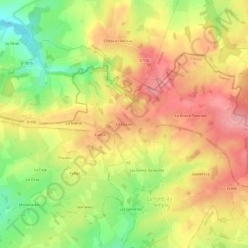 Carte topographique La Graule, altitude, relief