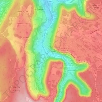 Carte topographique La Peyrouse, altitude, relief