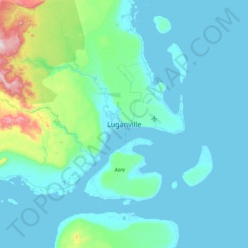 Carte topographique Luganville, altitude, relief