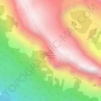 Carte topographique Castle Mountain, altitude, relief
